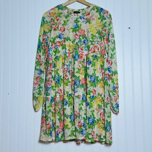 AFRM Women’s Floral Print Mini long Sleeve Dress Size Medium - Picture 4 of 12